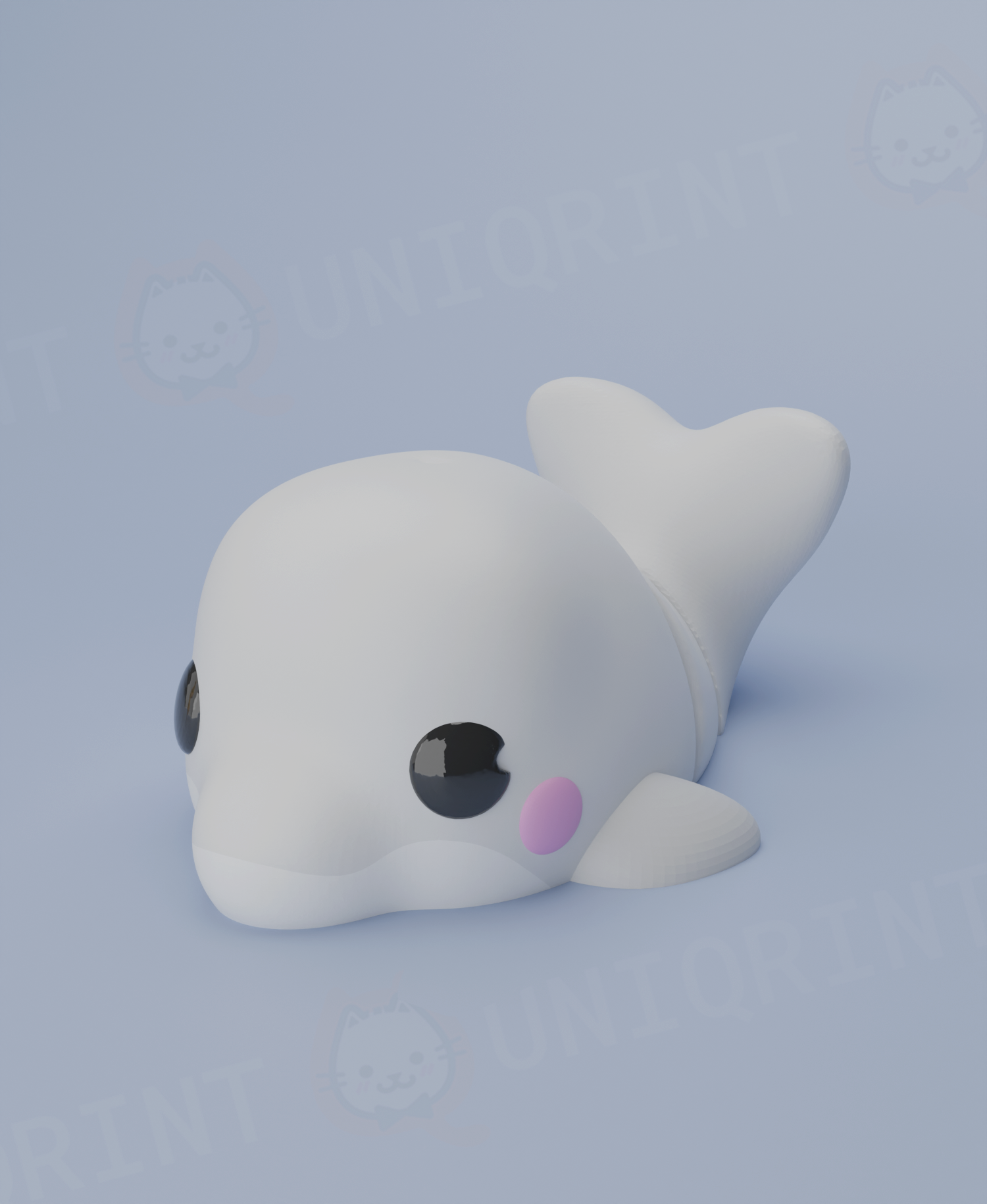 Flexi Beluga Whale Keychain