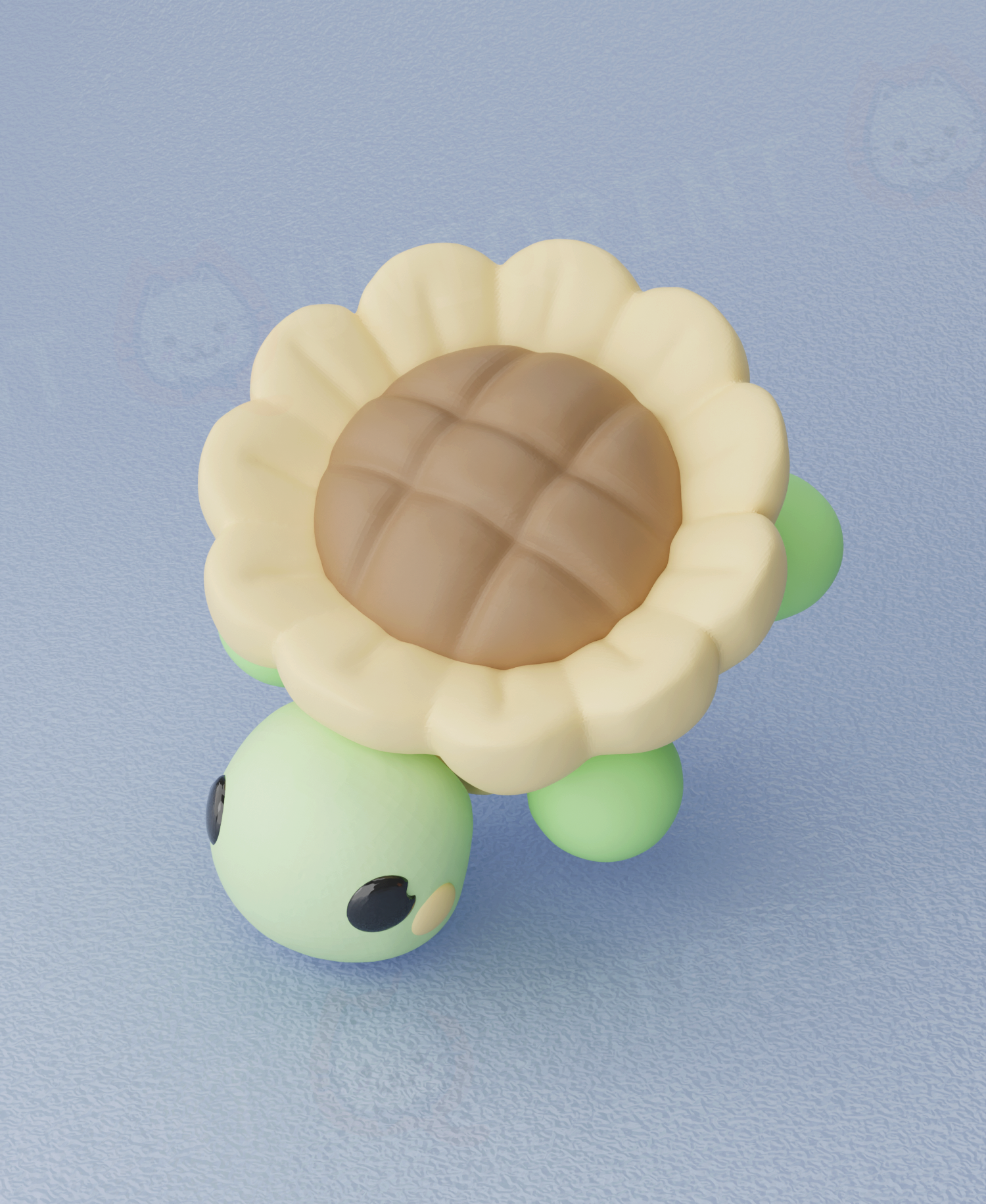 Flexi Turtle Keychain: Sunflower