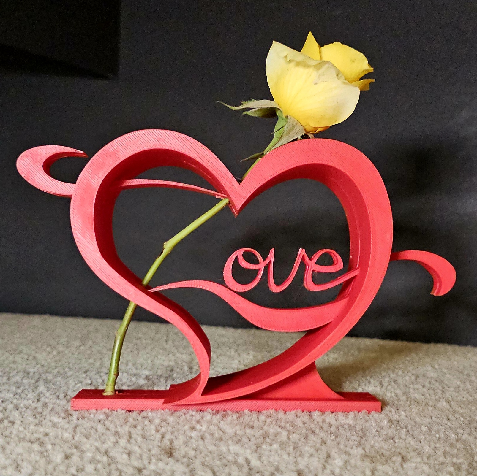 Valentines Day Love Single Stem Rose Flower Display