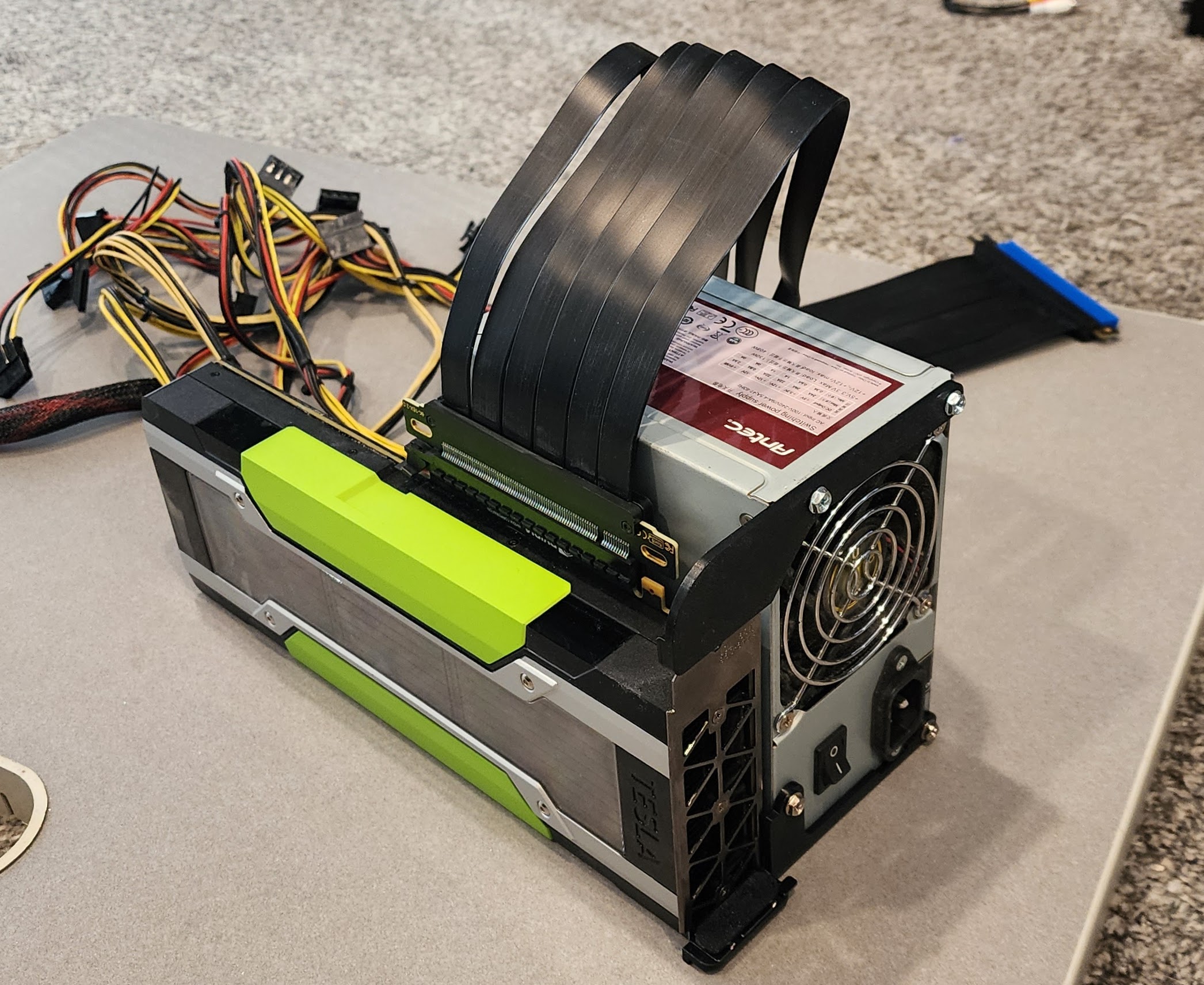 Simple External GPU PSU Bracket (Nvidia Tesla P40 or other GPU)
