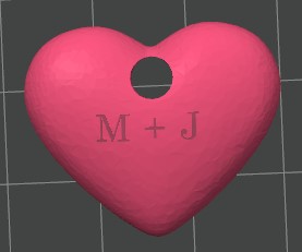 Valentine Day Hearts (initials, necklace loop)