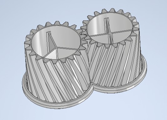 helical gear pencil holder