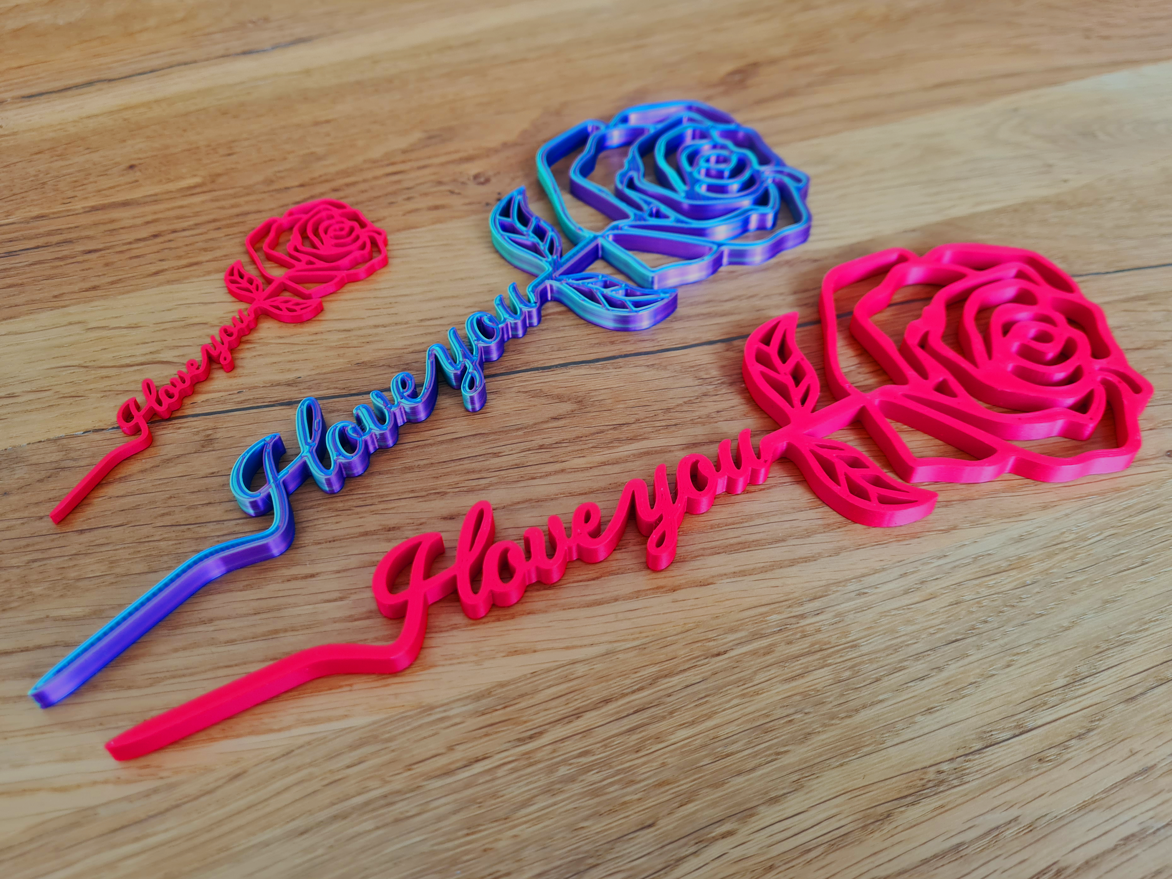 Rose with "I love you" Stem
