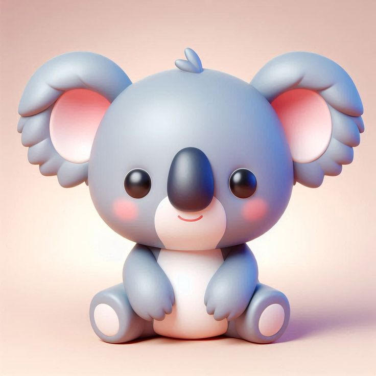 Baby Koala Clay character kawaii 3D Model