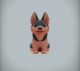 Baby Dog Clay character kawaii 3D Model