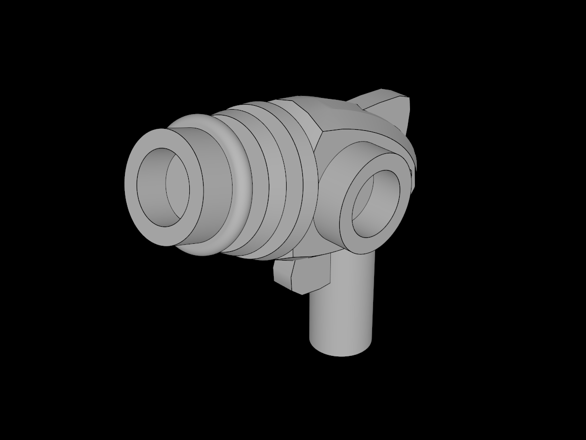 Lego Compatible (87993.dat) Minifig Gun Laser Pistol with Trapezoidal Heat Diffusers