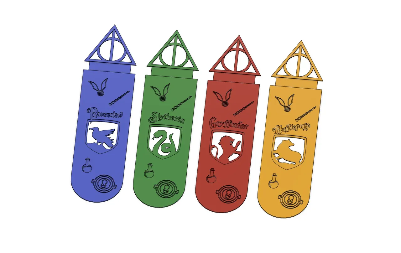 Hogwarts Houses Bookmarks by Celta, Download free STL model