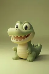 Baby Crocodile Clay character kawaii 3D Model