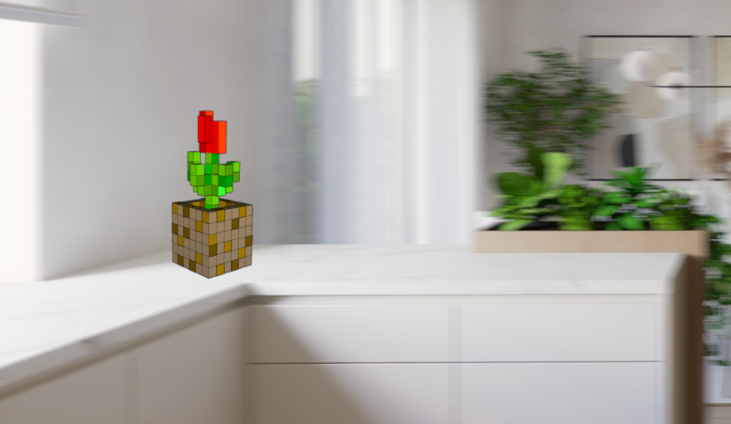 Miniatura 2 do modelo 3D Minecraft flower - tulip