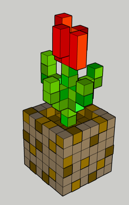 Miniatura 4 do modelo 3D Minecraft flower - tulip