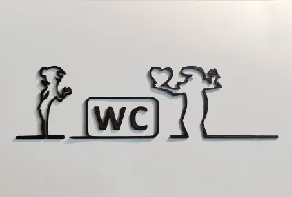 WC door hanger from the iconic cartoon "La Linea" Balum Balum.