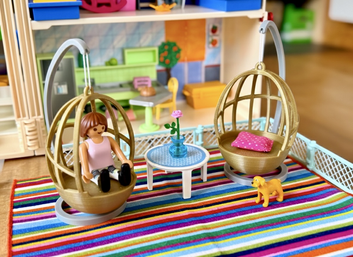 Modern Miniature Hanging Chair (1:12 / Playmobil)