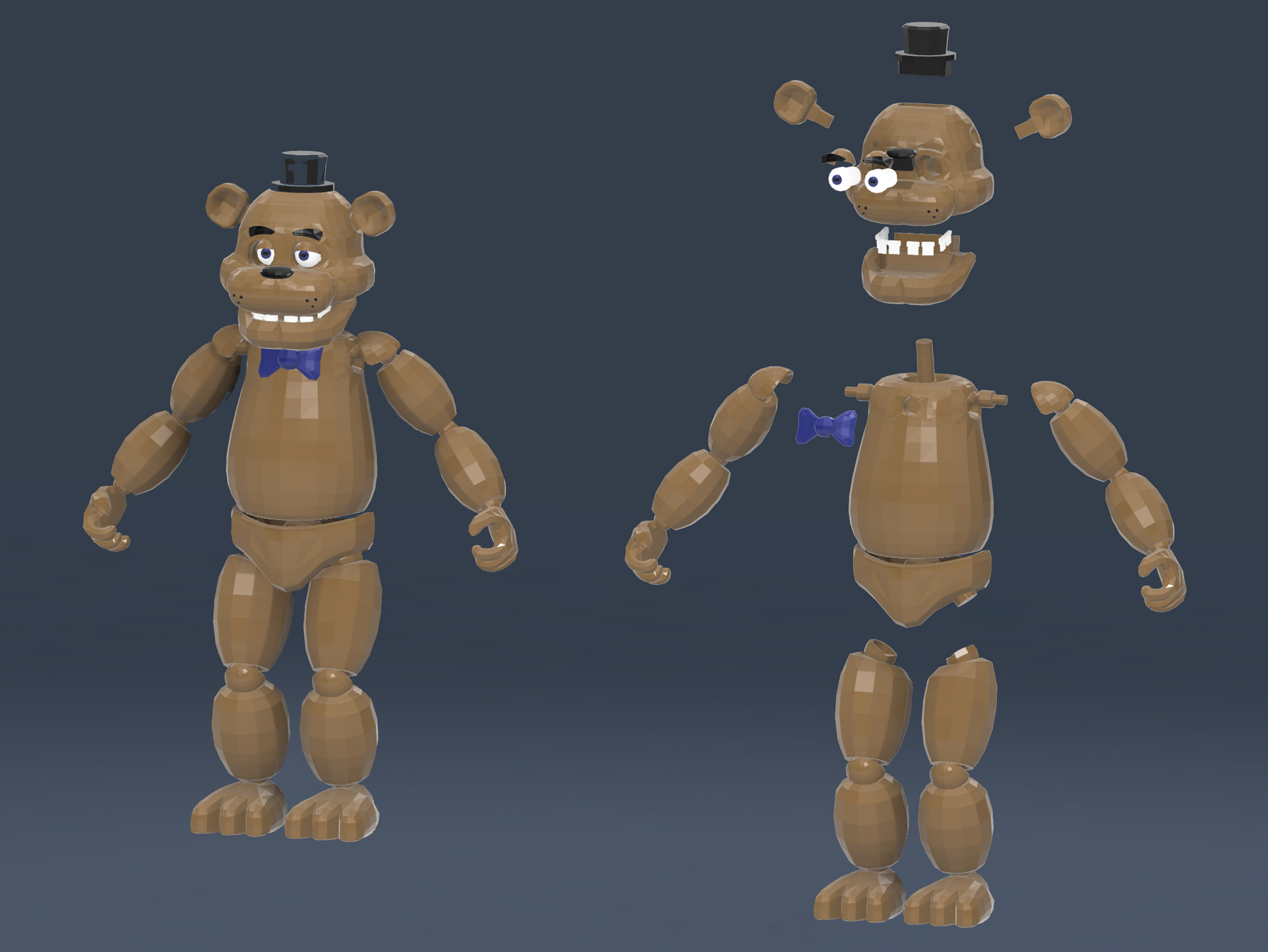 Single Extruder/Multi Part FNAF Freddy (fusion360)