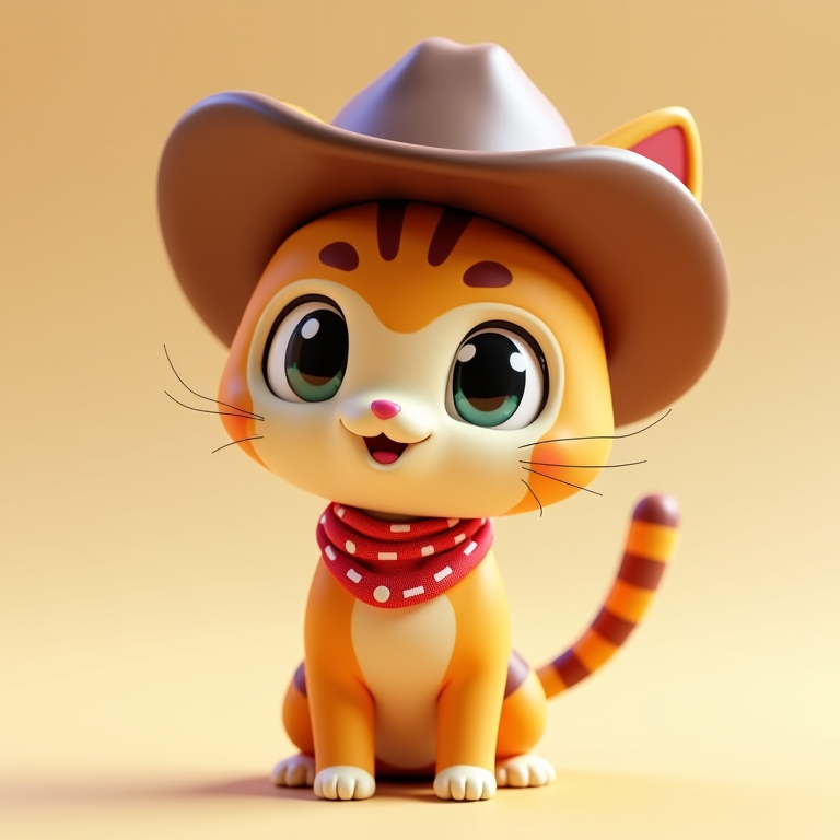 Cute Cowboy Ginger Cat
