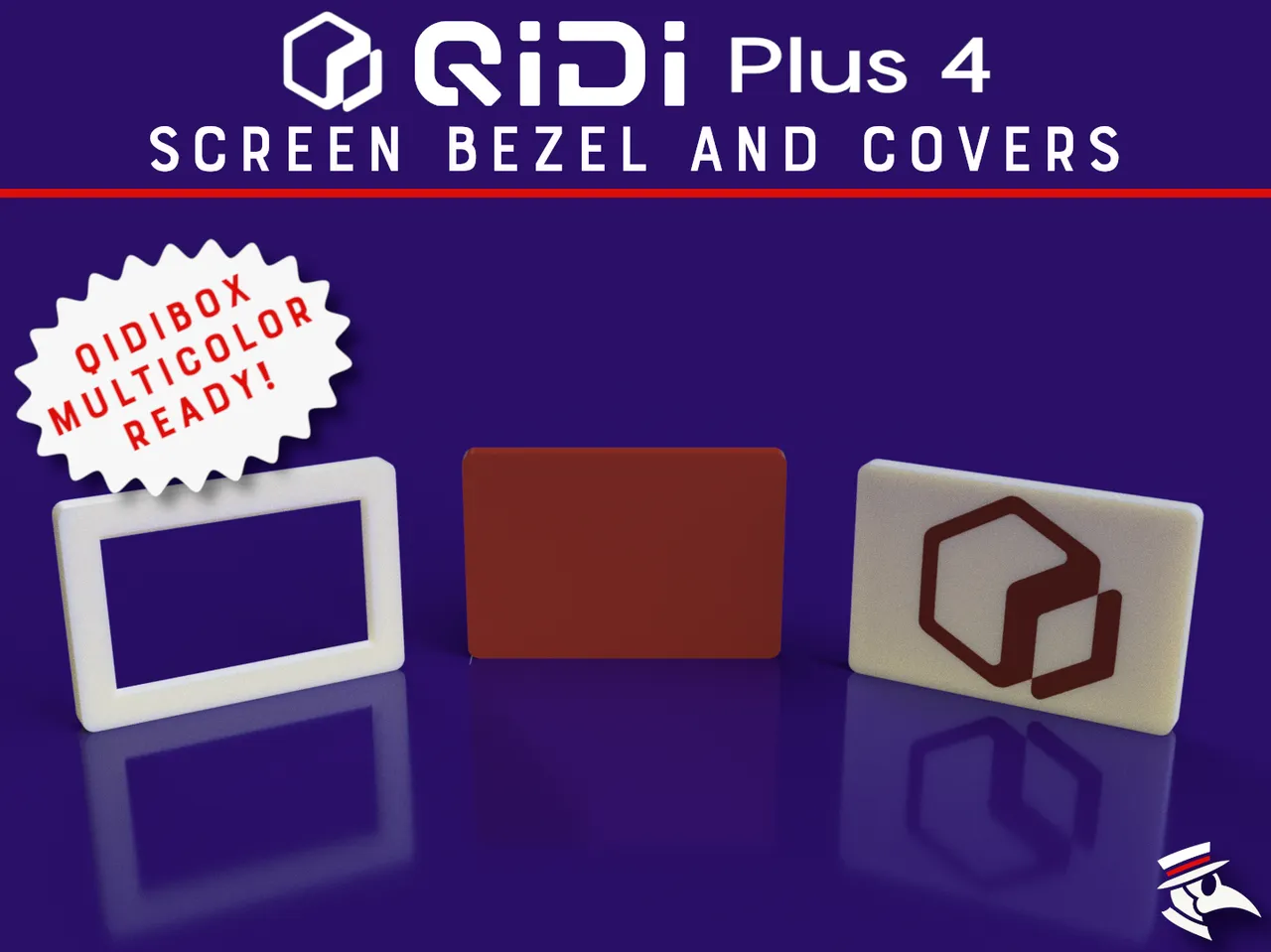 Qidi Plus 4 Screen Bezel and Protective Screen Covers by Dark