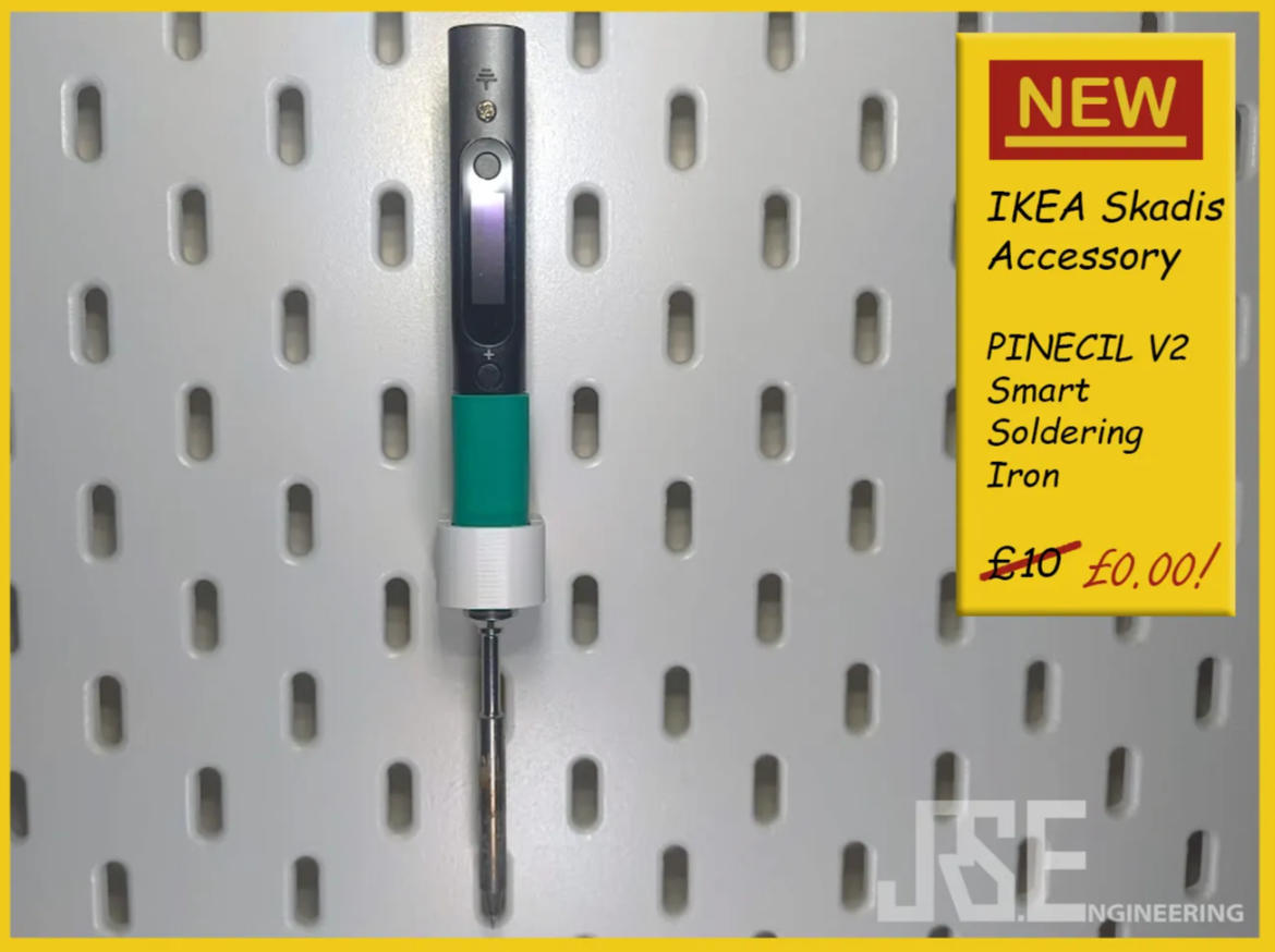IKEA Skadis PINECIL V2 Smart Soldering Iron Holder