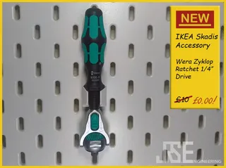 IKEA Skadis Wera Zyklop Ratchet 1/4” Drive Holder