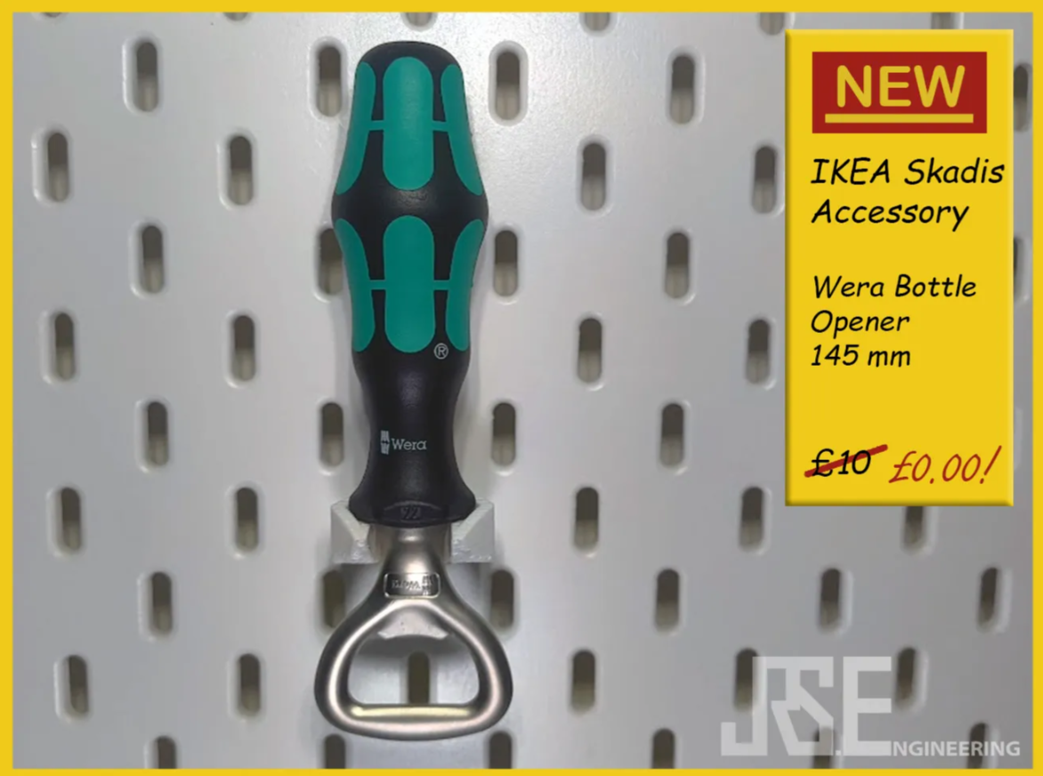 IKEA Skadis Wera Bottle Opener 145mm Holder