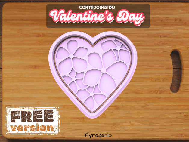 Valentine's Day Heart with Flowers Cookie Cutter