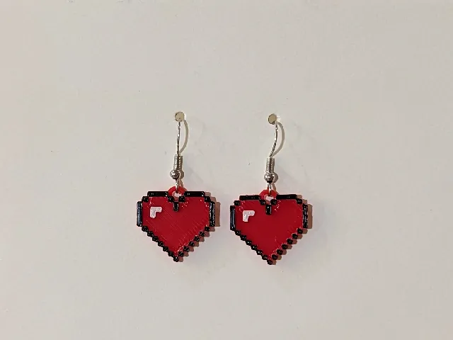 8-Bit Heart Earrings