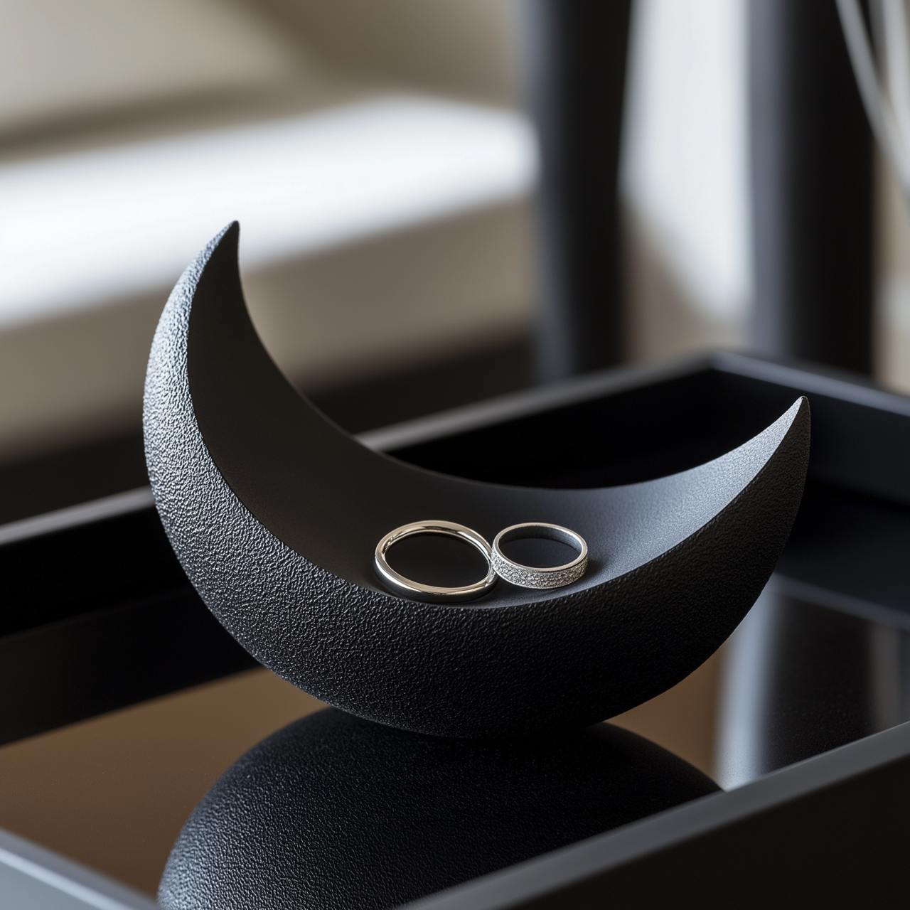 Lunar Crescent Ring Holder