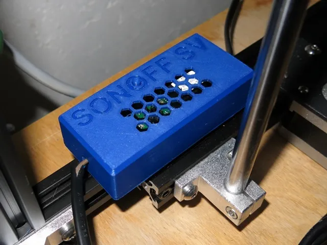 Sonoff SV case with button and honeycomb holes