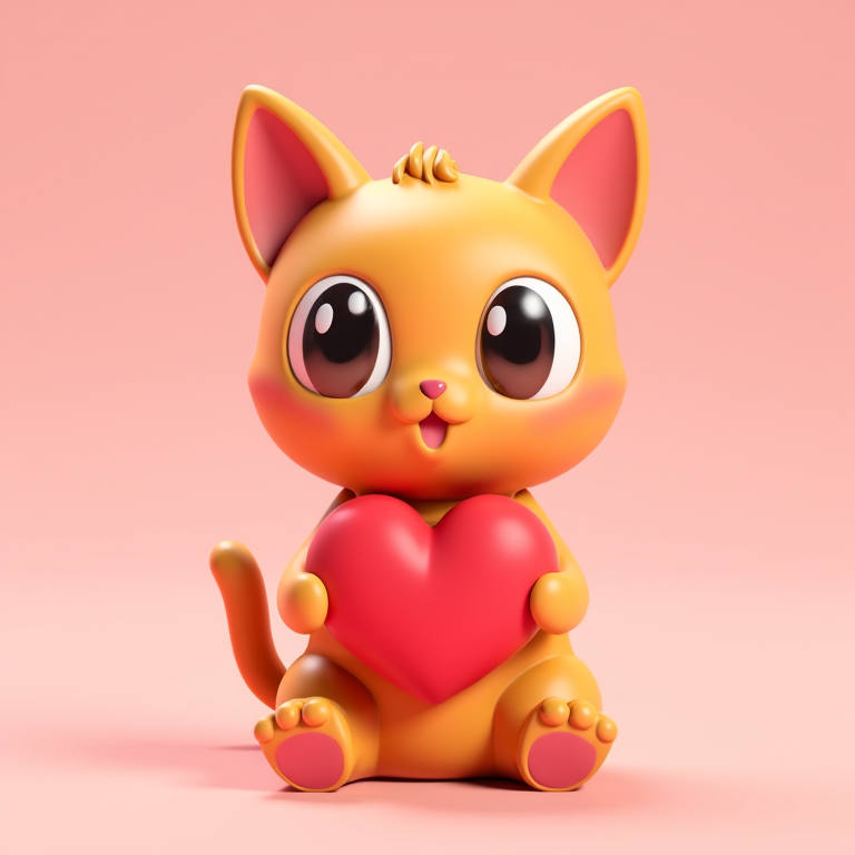 Valentine's Day Cat with heart