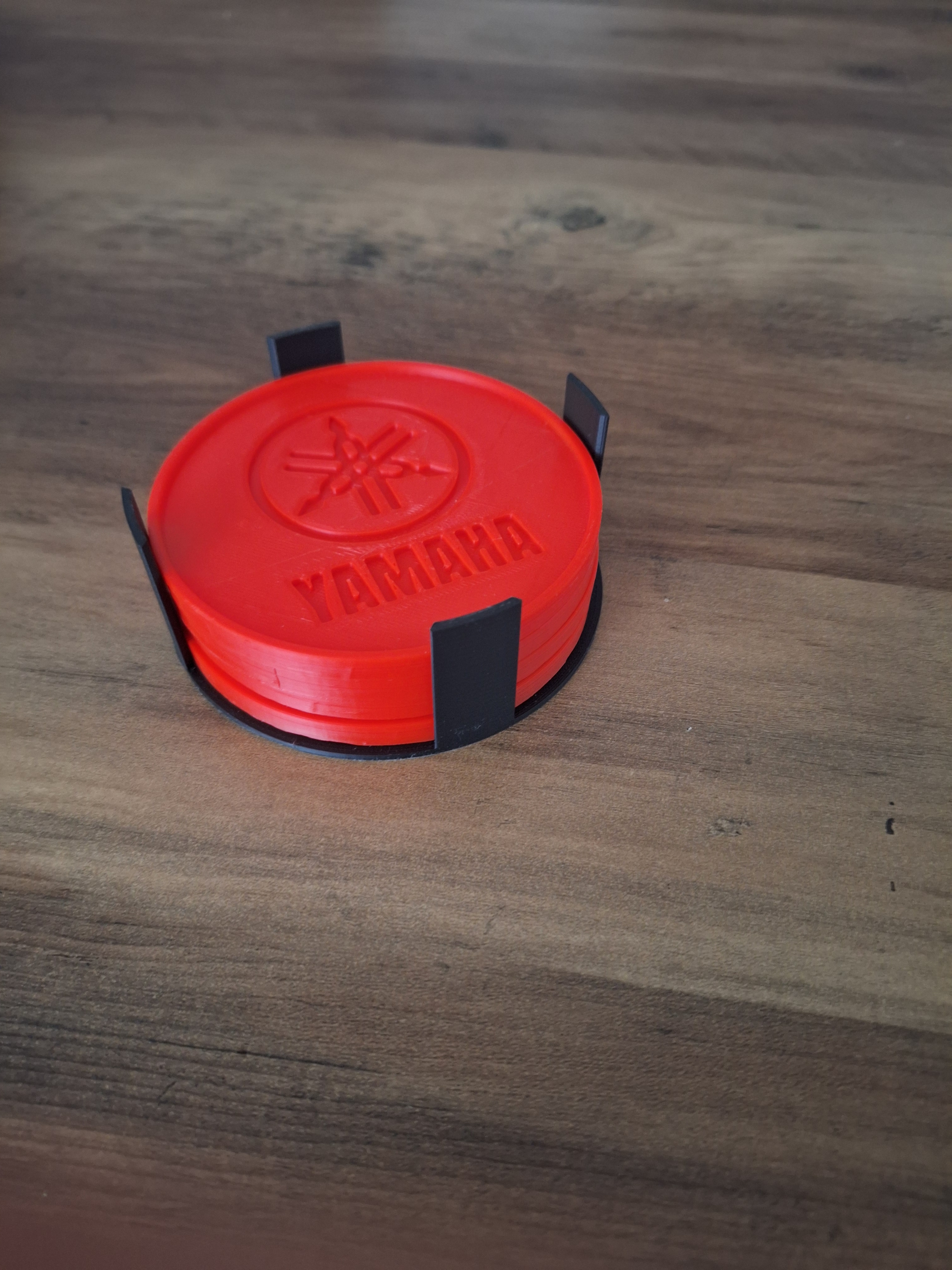 Yamaha motorcycle cup coaster with holder