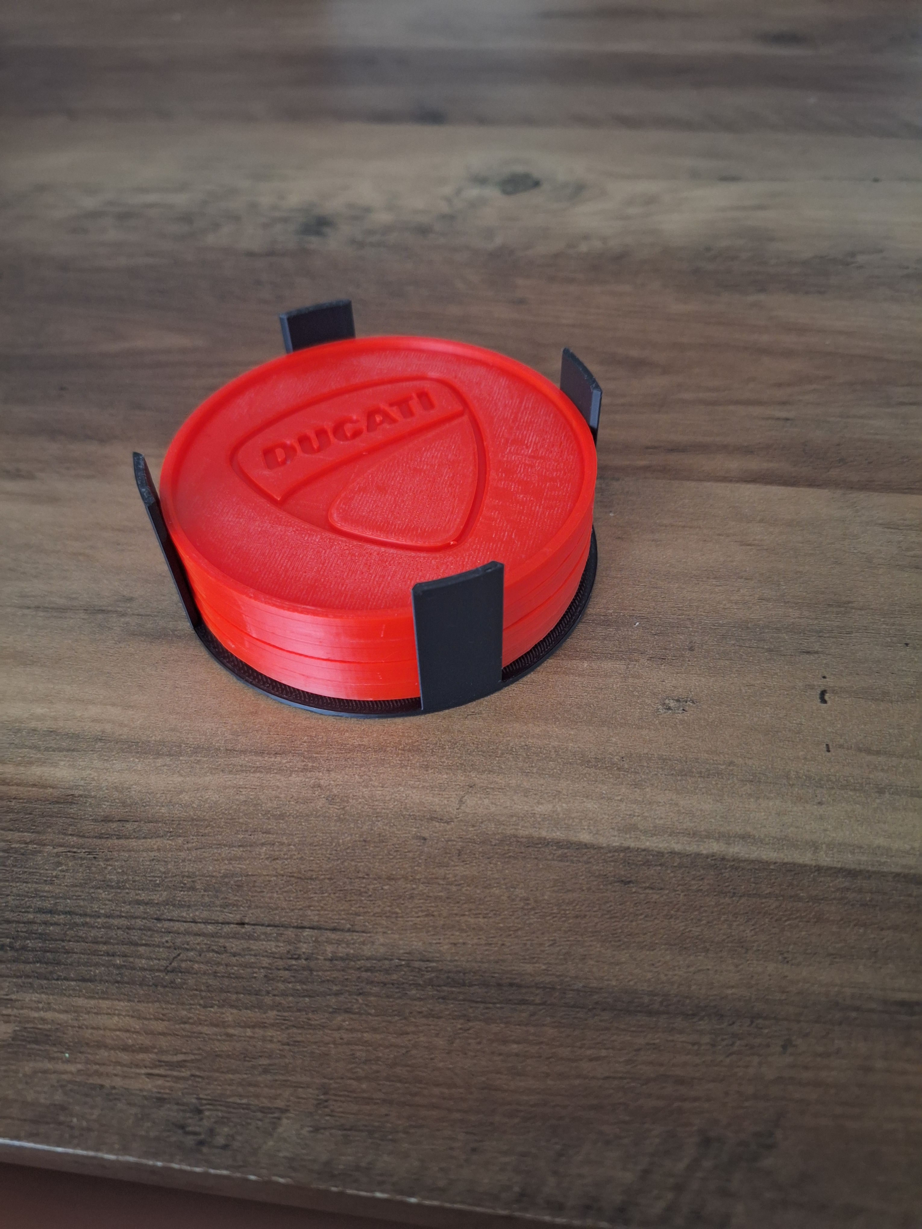 Ducati motorcycle cup coaster with holder