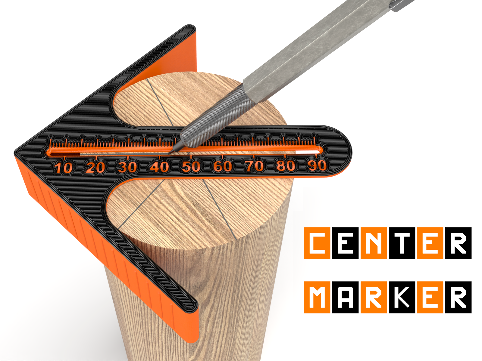 Center marker with ruler
