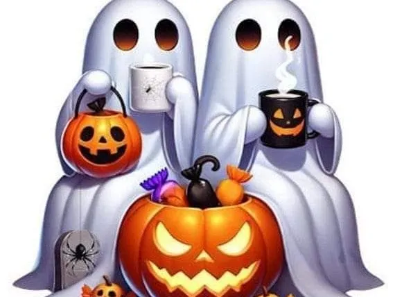 Ghost family Halloween Celebration
