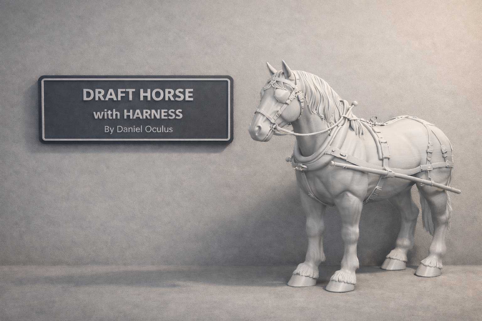 Belgian Draught (Draft) Horse with Harness/Tack