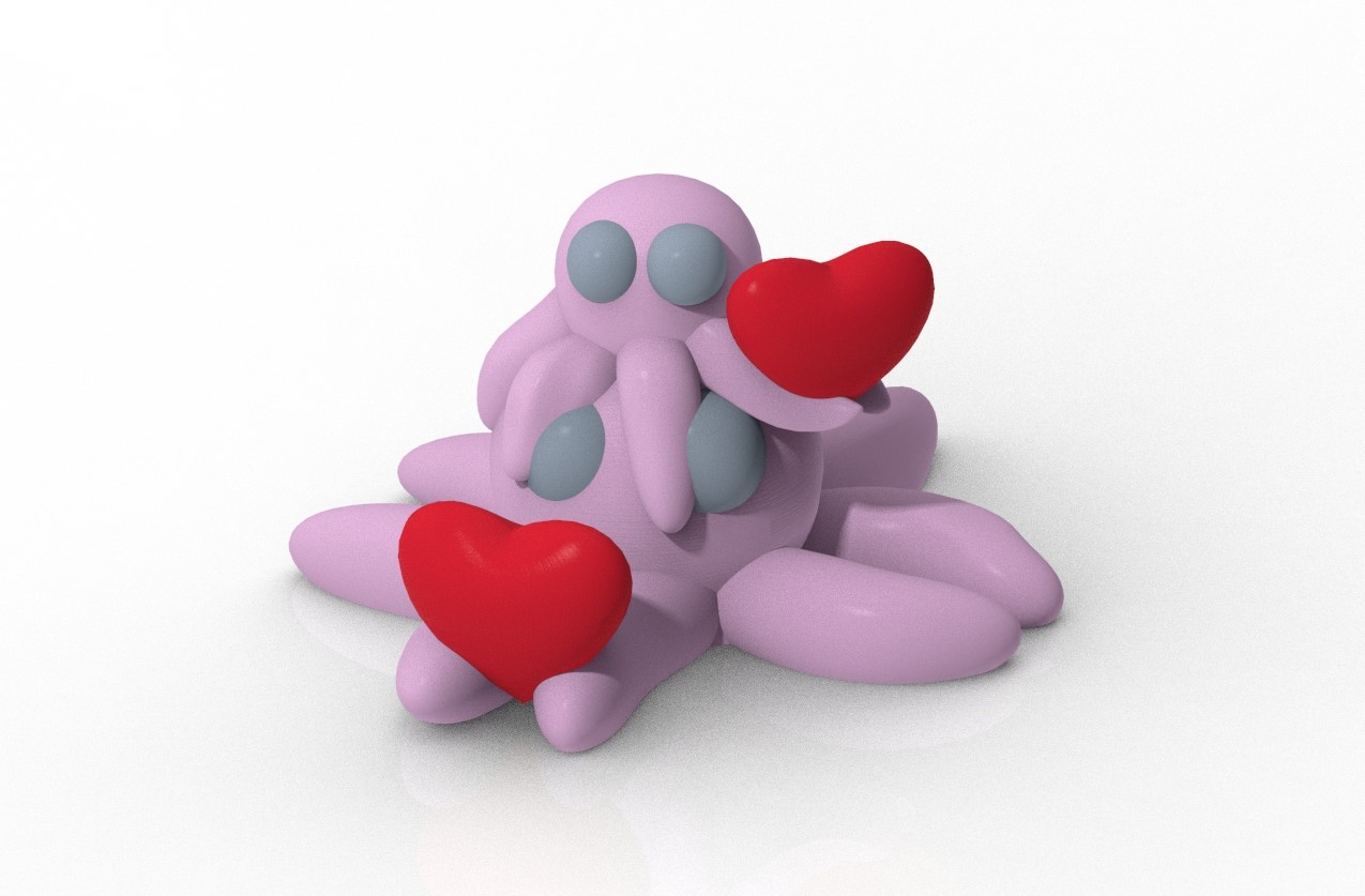 Miniatura 4 do modelo 3D Valentine's Octopuses