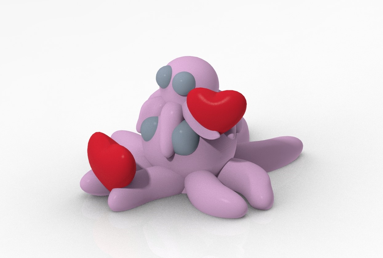 Miniatura 3 do modelo 3D Valentine's Octopuses