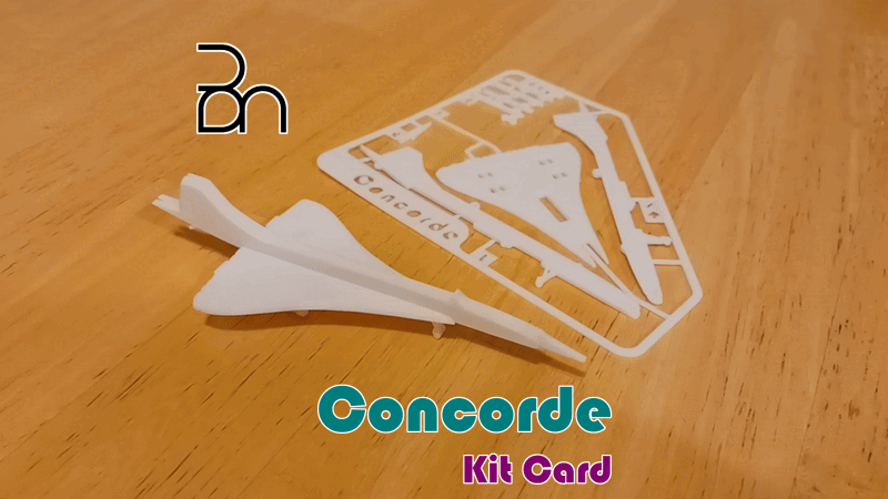 British Airways Concorde Aircraft Kit Card with Droop-able Snoot
