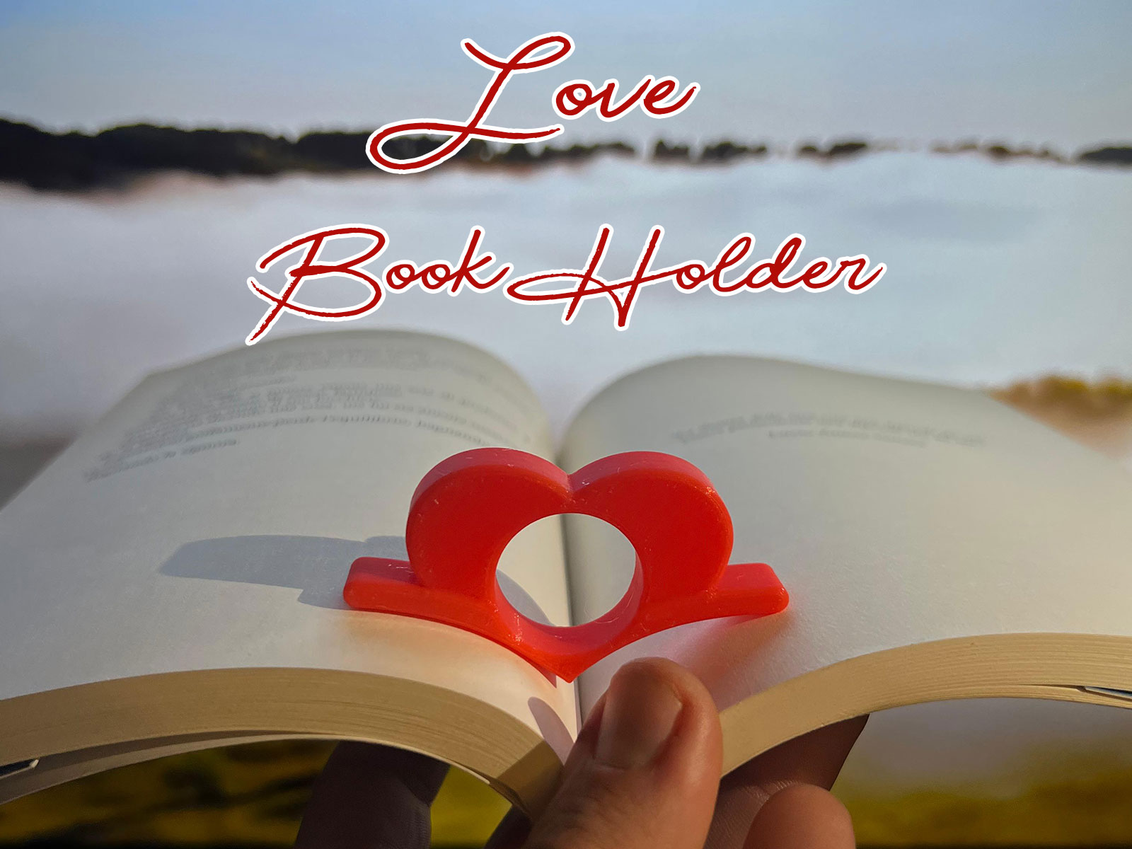 Ergonomic heart shaped book pages holder