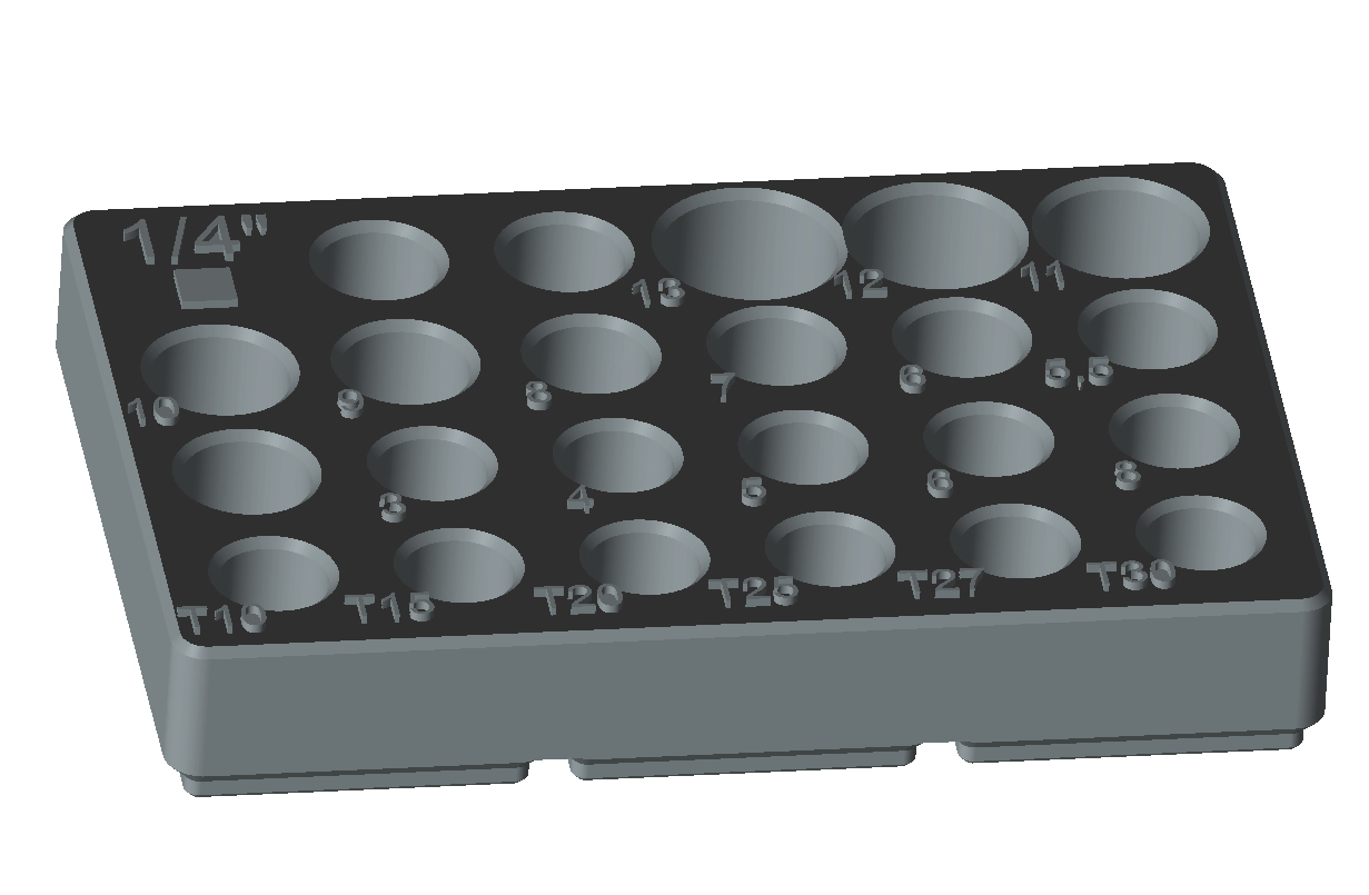 1/4" Werkzeugaufnahme / Toolholder - Gridfinity