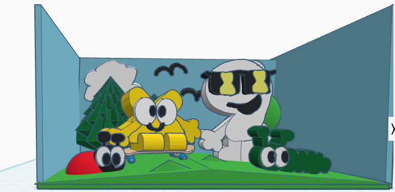 Nine and X figure from bfdi