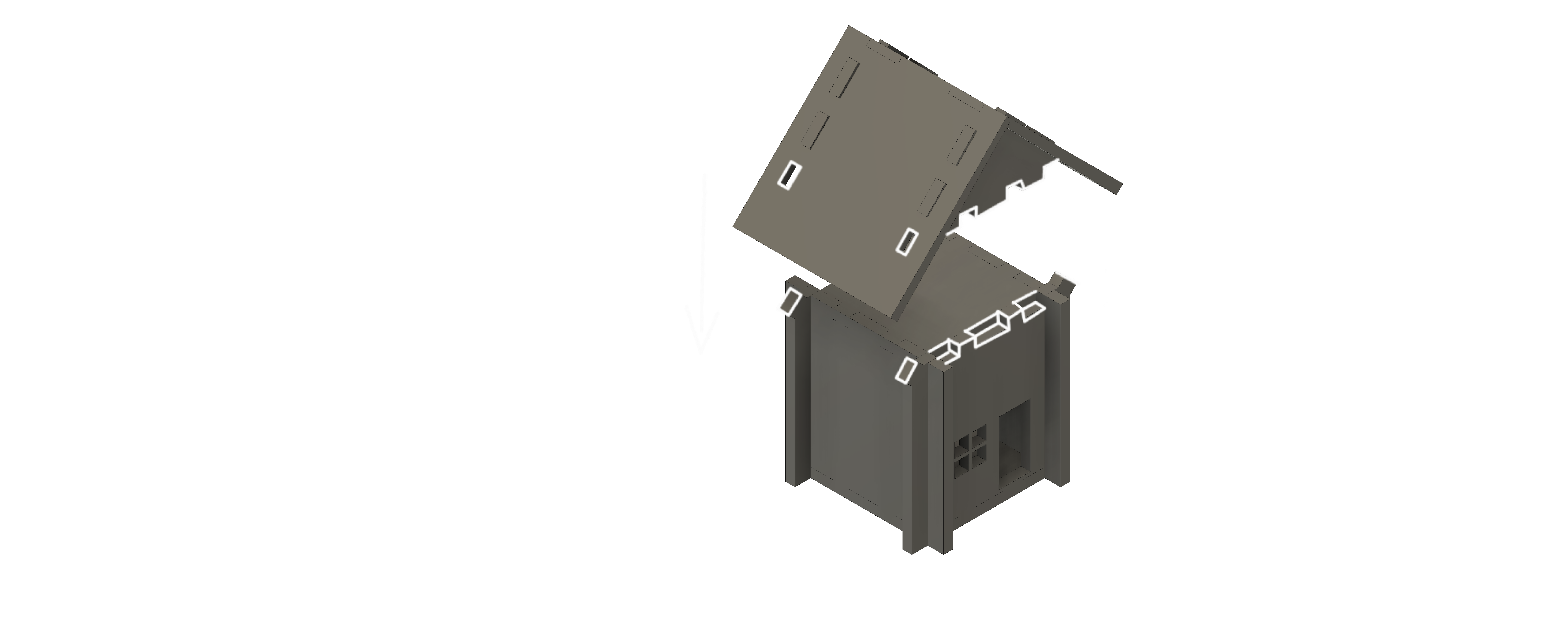 Miniatura 5 do modelo 3D Laser cut mini house