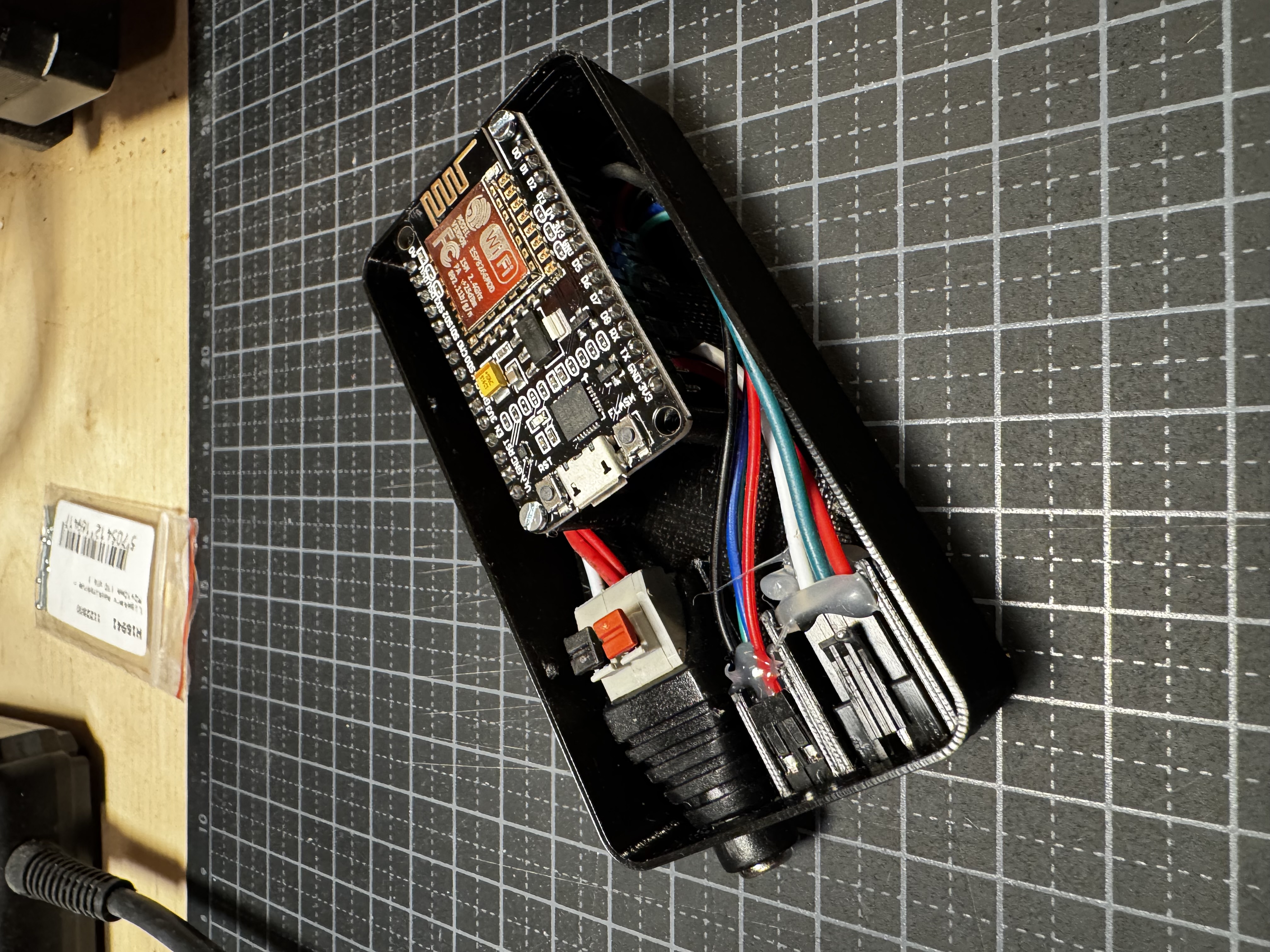 ESP8266/NodeMCU enclosure with JST, barrel and dupont connectors