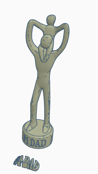 #1 Dad      Fathers Day Trophy  (No multi color machine needed)
