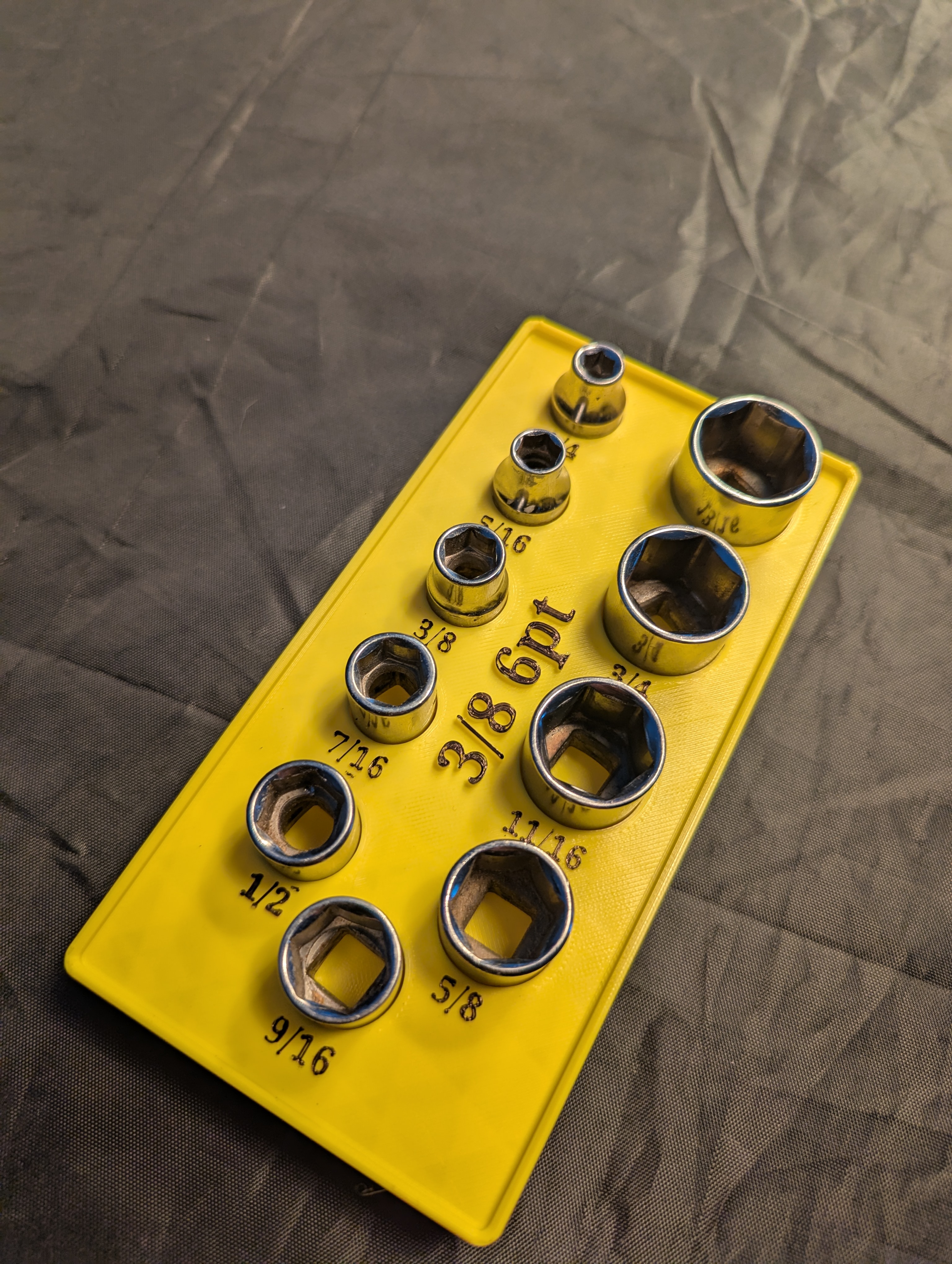 3/8 6pt SAE Socket Holder Gridfinity Base — thumbnail 2
