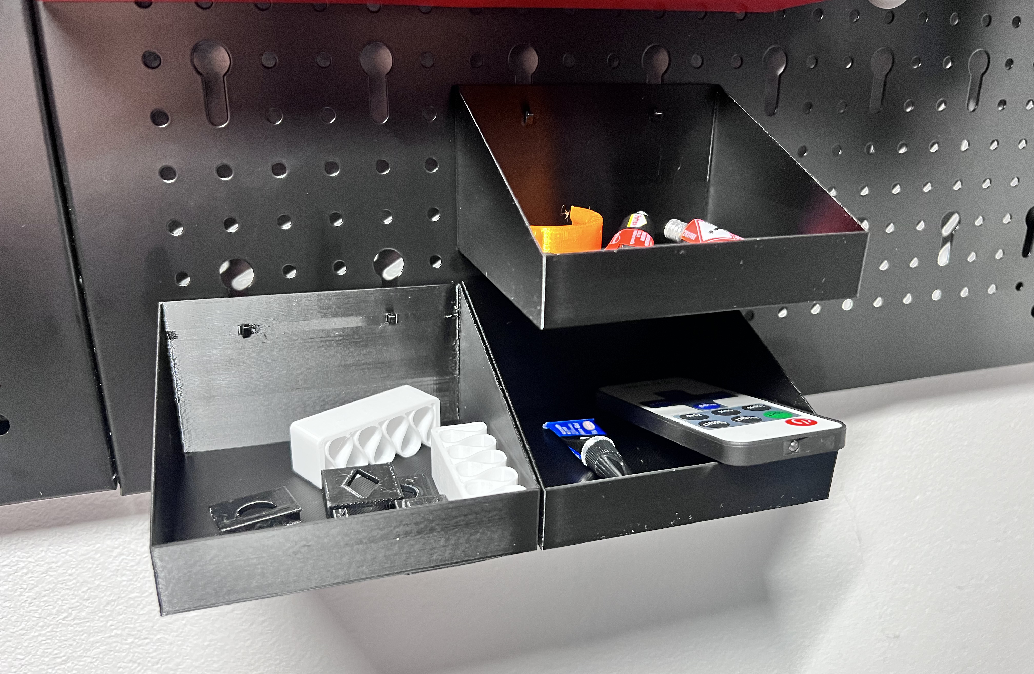 Hanging Storage Boxes for Tool Pegboard