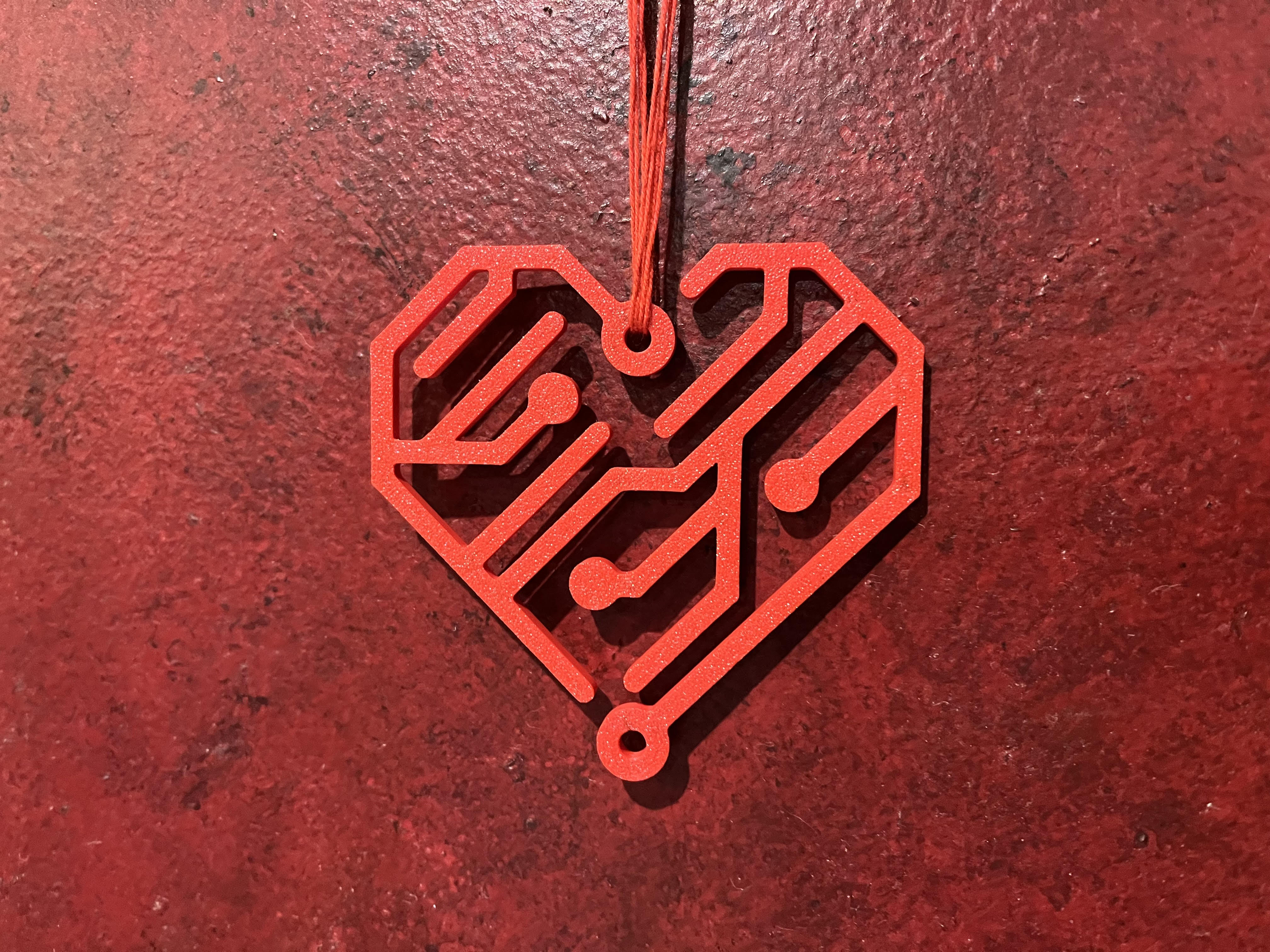 Cyber Heart Valentine's Day Ornament