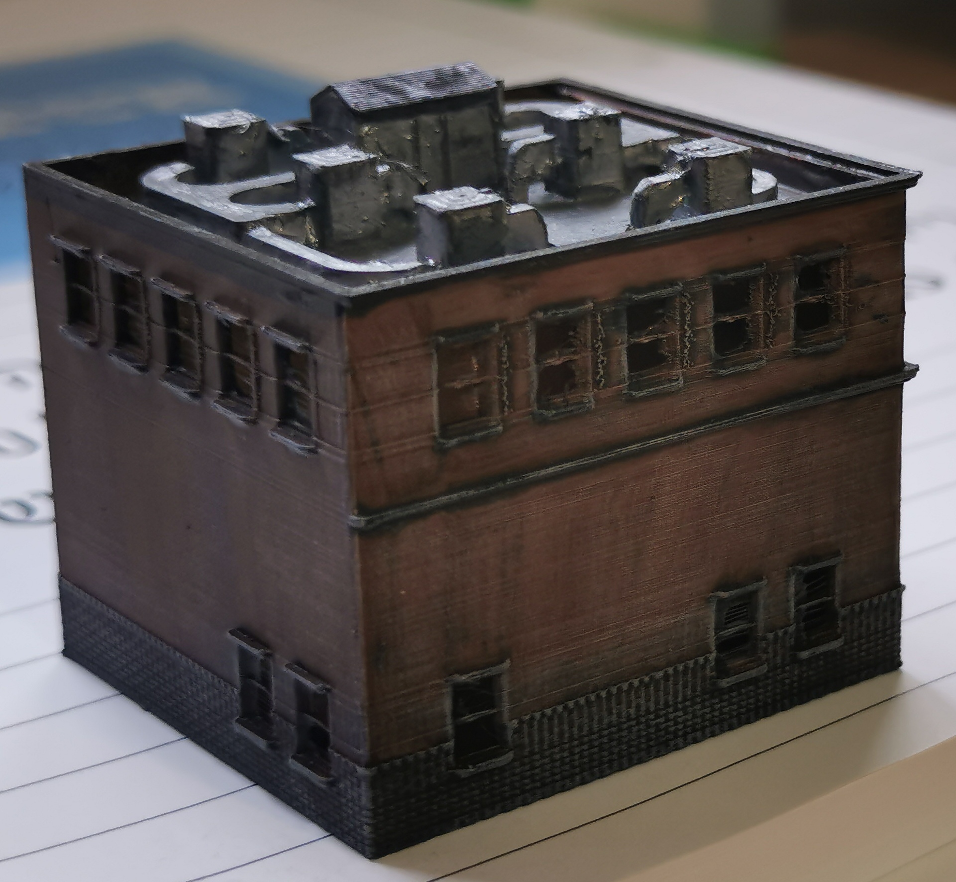 Z scale 2 stories industrial building