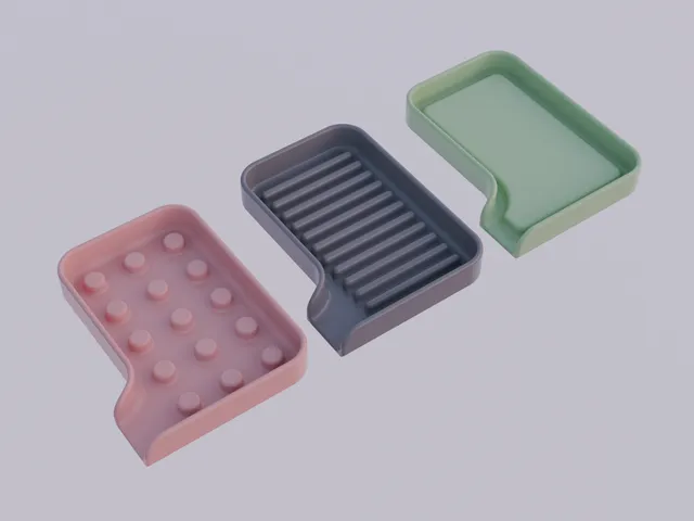 Self-draining soap dish (3 different designs)