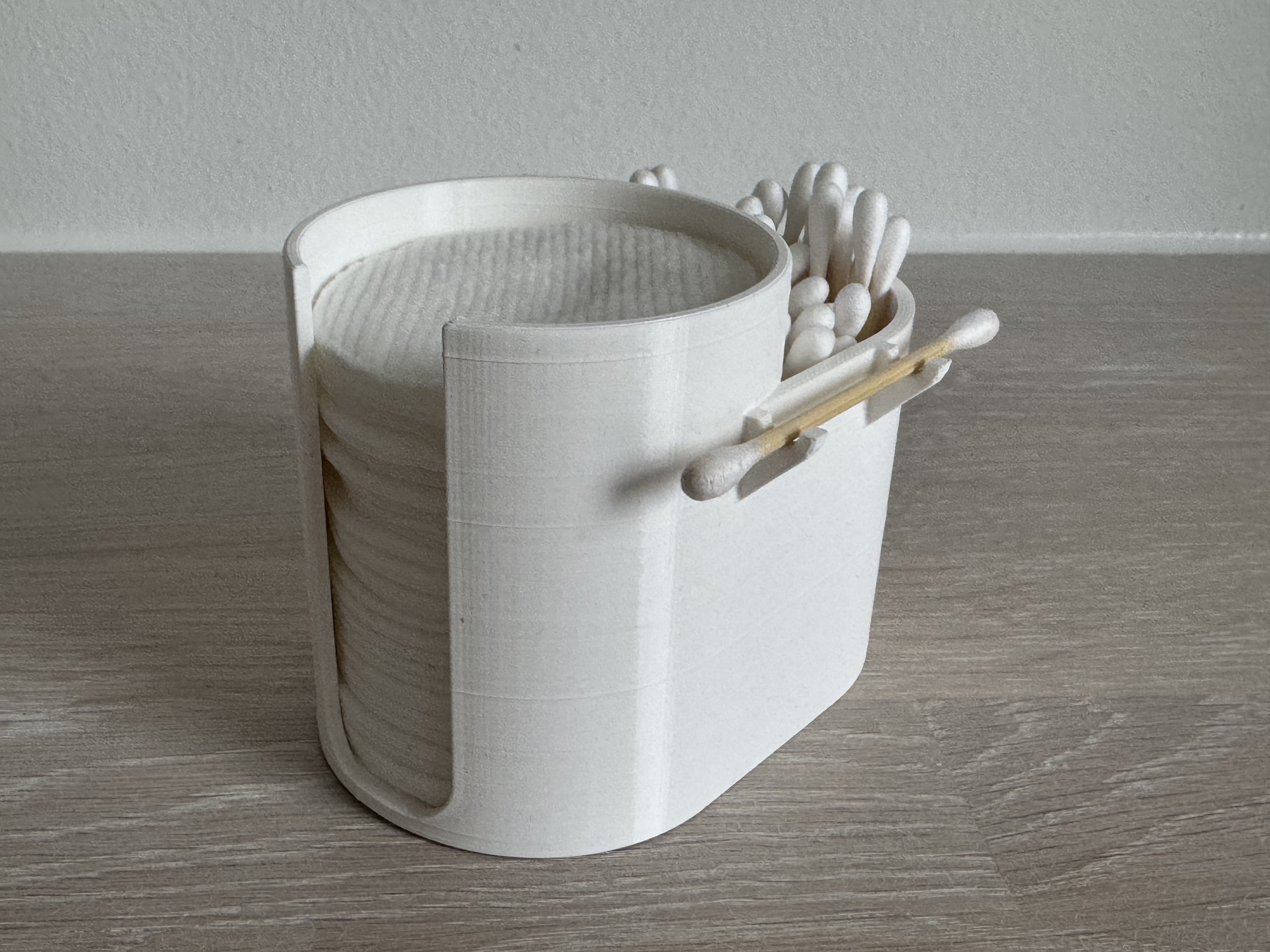 Holder for cotton pads and qtips
