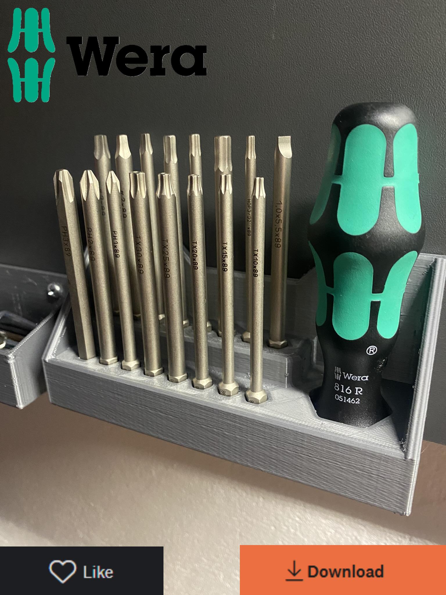Wera Kraftform Kompakt 60 Bits Holder Wallmount - remix