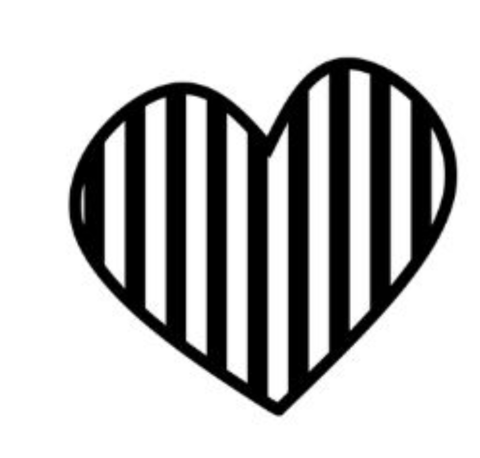 Vertical stripes heart cookie cutter & embosser