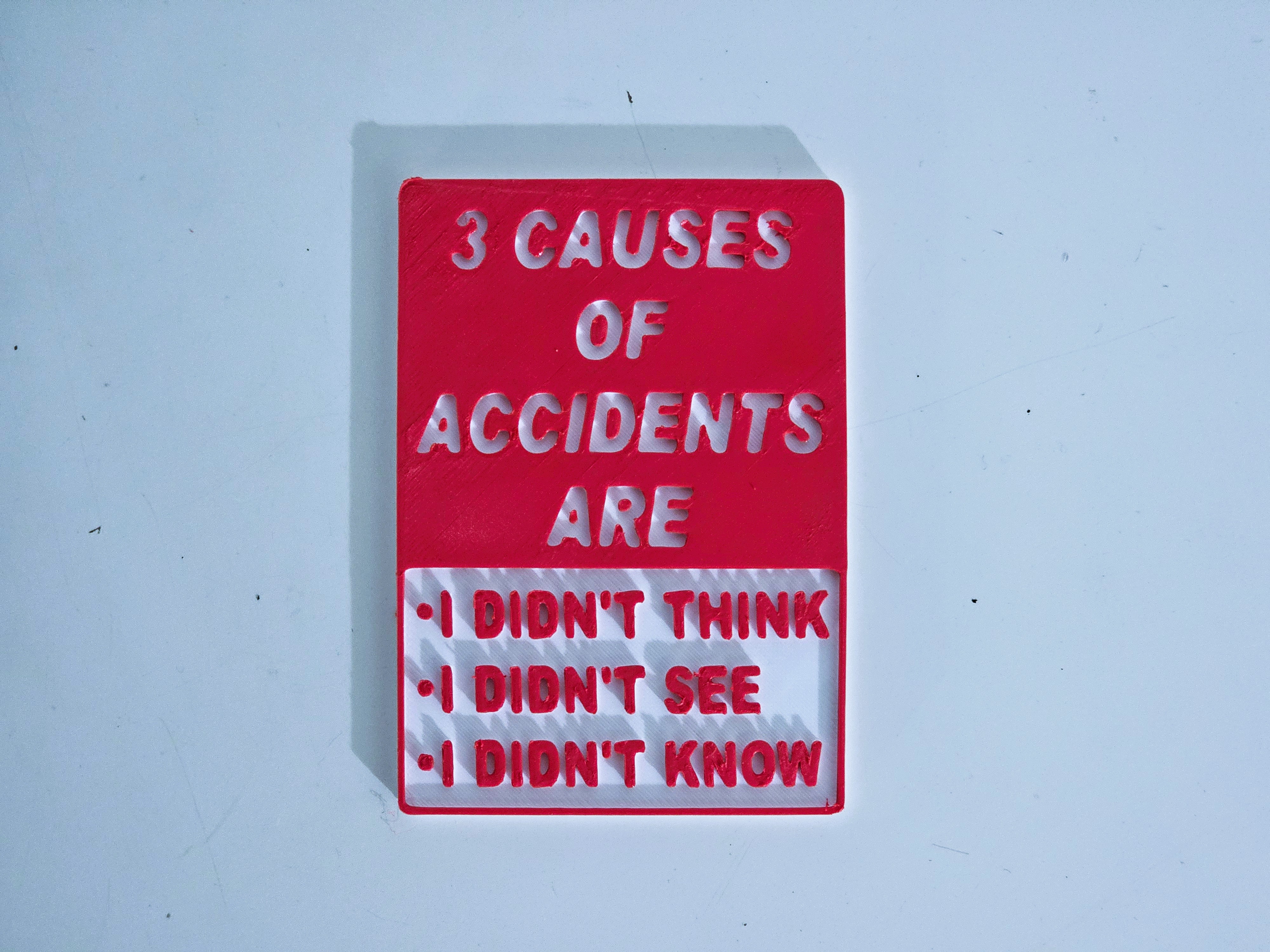 Causes of accidents sign